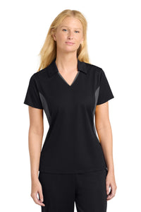 Sport-Tek Women's Side Blocked Micropique Sport-Wick Polo - Black/ Iron Grey