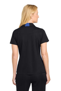 Sport-Tek Women's Side Blocked Micropique Sport-Wick Polo - Black/ True Royal Back
