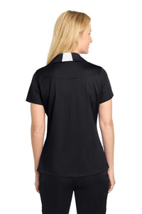 Sport-Tek Women's Side Blocked Micropique Sport-Wick Polo - Black/ White Back