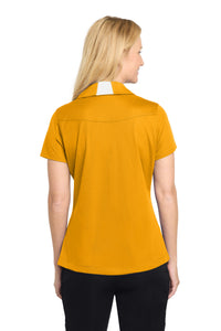 Sport-Tek Women's Side Blocked Micropique Sport-Wick Polo - Gold/ White Back