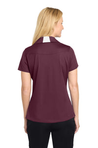Sport-Tek Women's Side Blocked Micropique Sport-Wick Polo - Maroon/ White Back