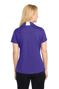 Sport-Tek Women's Side Blocked Micropique Sport-Wick Polo - Purple/ White Back