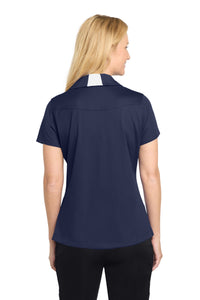 Sport-Tek Women's Side Blocked Micropique Sport-Wick Polo - True Navy/ White Back