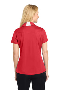 Sport-Tek Women's Side Blocked Micropique Sport-Wick Polo - True Red/ White Back