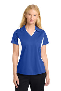 Sport-Tek Women's Side Blocked Micropique Sport-Wick Polo - True Royal/ White