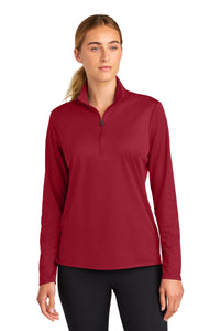 Sport-Tek Women's Micropique Sport-Wick 1/4-Zip LST672 - Deep Red