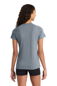 Sport-Tek Women's Ultimate Performance V-Neck - Heather Grey Back