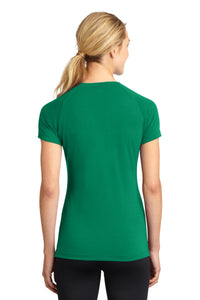 Sport-Tek Women's Ultimate Performance V-Neck - Kelly Green Back