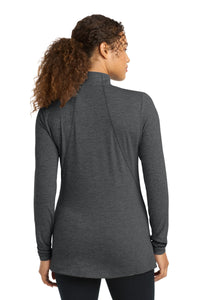 Sport-Tek Women's Exchange 1.5 Long Sleeve 1/2-Zip LST711 - Graphite Heather Back