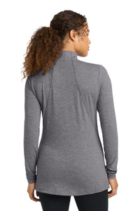Sport-Tek Women's Exchange 1.5 Long Sleeve 1/2-Zip LST711 - Grey Heather Back