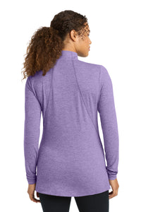 Sport-Tek Women's Exchange 1.5 Long Sleeve 1/2-Zip LST711 - Hyacinth Heather Back