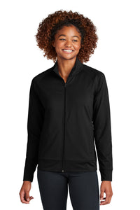 Sport-Tek Women's Sport-Wick Stretch Full-Zip Cadet Jacket LST857 - Black