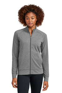 Sport-Tek Women's Sport-Wick Stretch Full-Zip Cadet Jacket LST857 - Charcoal Grey Heather