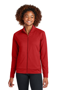Sport-Tek Women's Sport-Wick Stretch Full-Zip Cadet Jacket LST857 - Deep Red