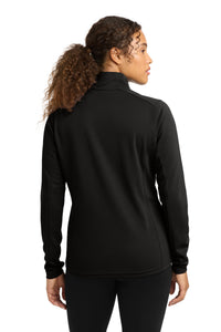 Sport-Tek Women's Sport-Wick Textured 1/4-Zip Pullover - Black Back