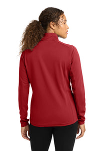 Sport-Tek Women's Sport-Wick Textured 1/4-Zip Pullover - Deep Red Back