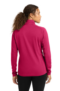 Sport-Tek Women's Sport-Wick Textured 1/4-Zip Pullover - Pink Raspberry Back
