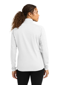 Sport-Tek Women's Sport-Wick Textured 1/4-Zip Pullover - White Back