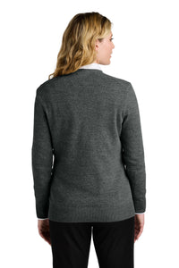 Port Authority Women's Easy Care V-Neck Sweater LSW2850 - Charcoal Heather Back