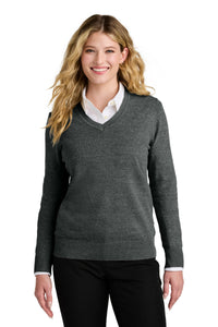 Port Authority Women's Easy Care V-Neck Sweater LSW2850 - Charcoal Heather