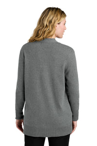 Port Authority Women's Easy Care Open-Front Cardigan Sweater LSW2890 - Medium Heather Grey Back