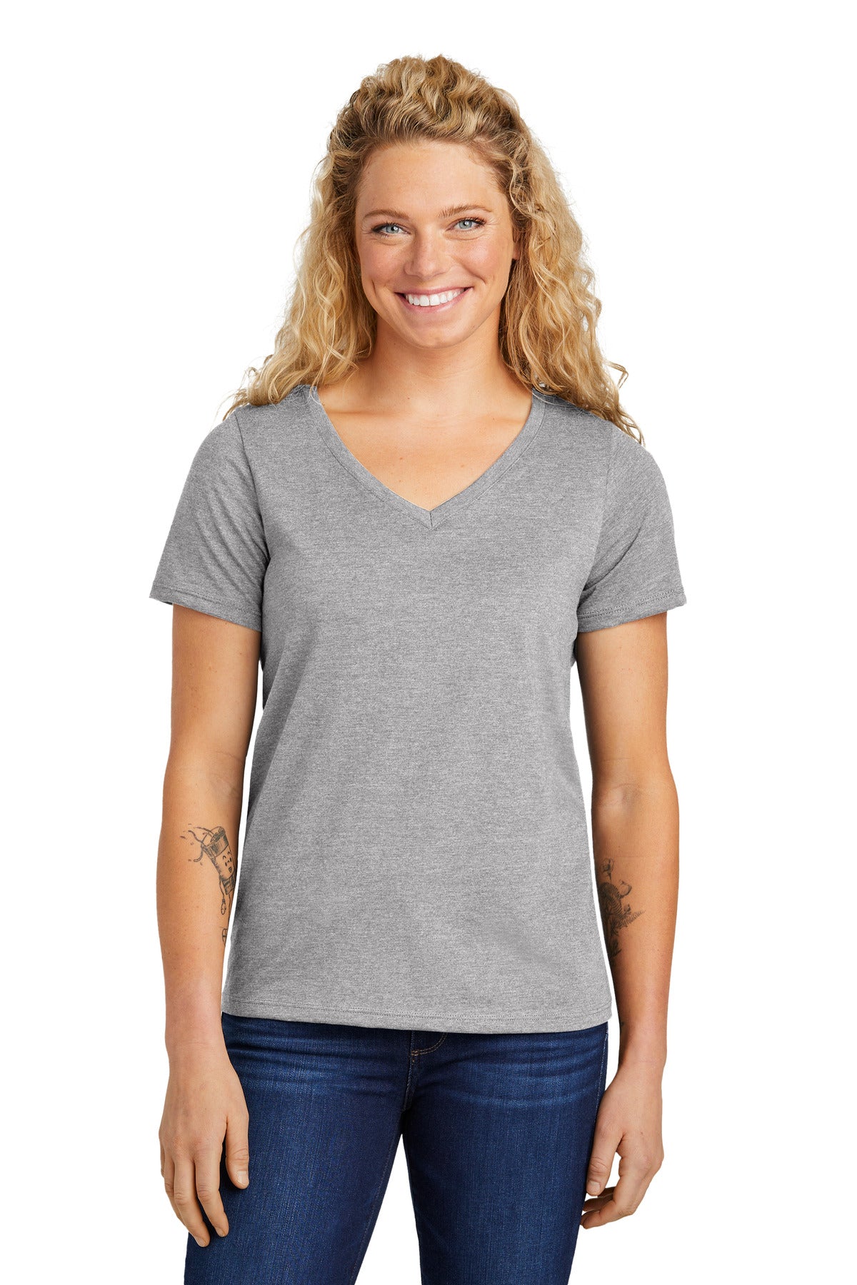 Volunteer Knitwear Women's Daily V-Neck Tee LVL45V - Athletic Heather