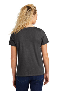 Volunteer Knitwear Women's Daily V-Neck Tee LVL45V - Dark Heather Grey Back