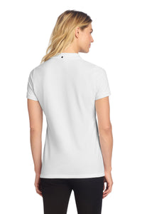Mercer+Mettle Women's Stretch Heavyweight Pique Polo MM1001 - White Back