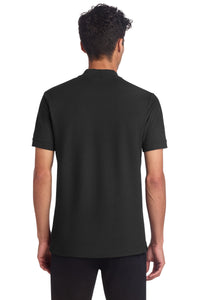 Mercer+Mettle Stretch Pique Henley MM1008 - Deep Black Back