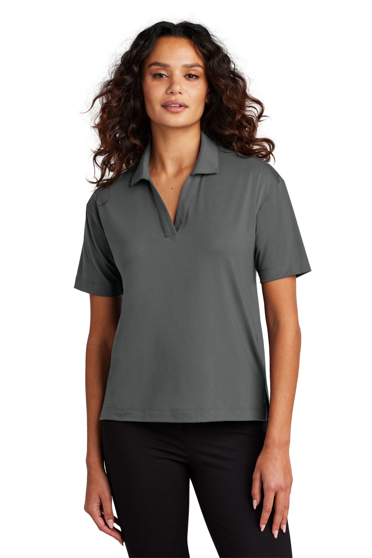 Mercer+Mettle Women's Stretch Jersey Polo MM1015 - Anchor Grey