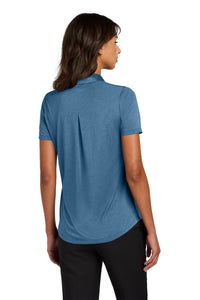 Mercer+Mettle Women's Recharge Jersey Polo MM1021 - Harbor Blue Heather Back