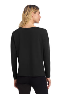 Mercer+Mettle Women's Stretch Drop Shoulder Pullover MM3013 - Deep Black Back