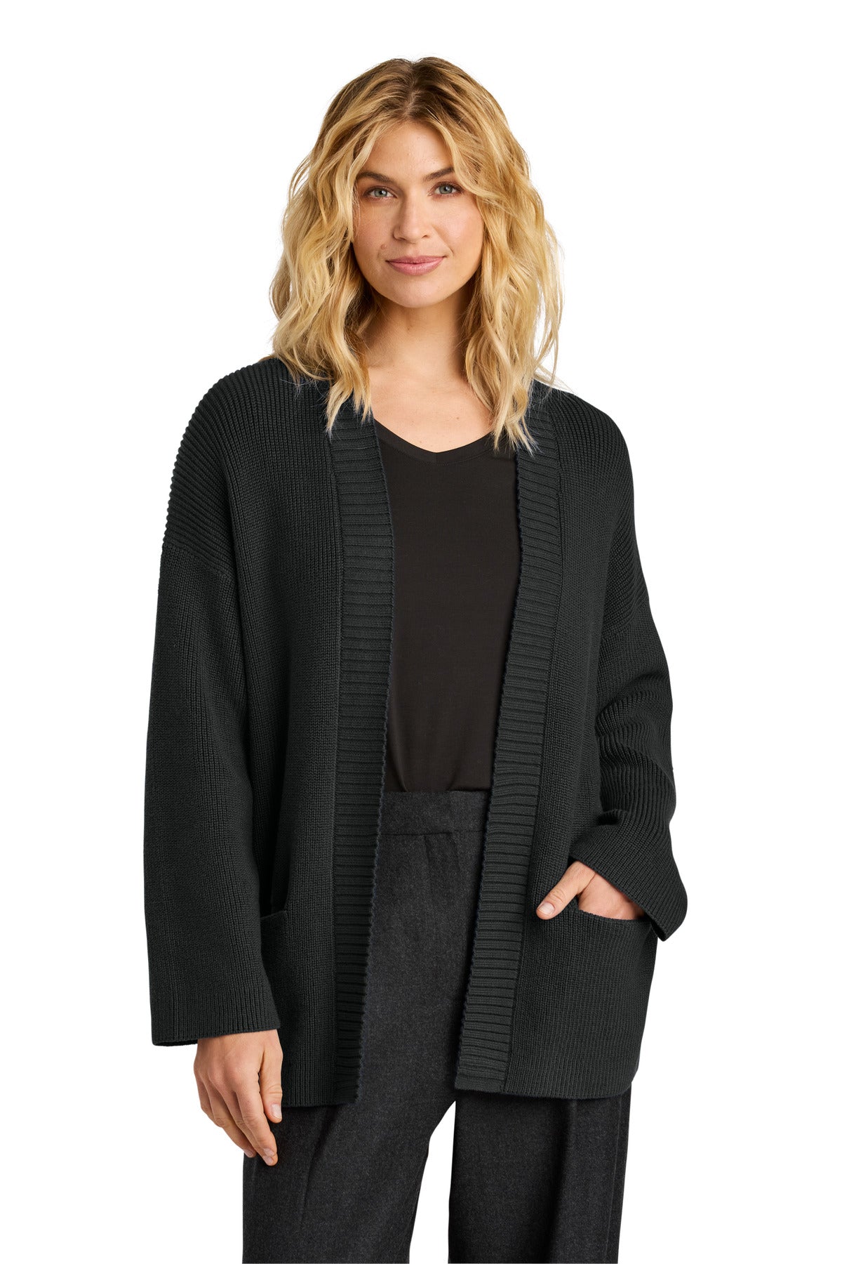 Mercer+Mettle Women's Open Cardi MM3021 - Deep Black