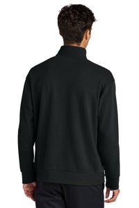 Mercer+Mettle Linear Texture 1/4-Zip MM3040 - Deep Black Back