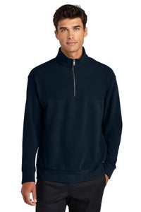 Mercer+Mettle Linear Texture 1/4-Zip MM3040 - Night Navy