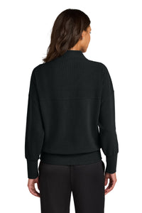 Mercer+Mettle Women's Linear Texture 1/4-Zip MM3041 - Deep Black Back
