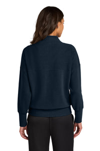 Mercer+Mettle Women's Linear Texture 1/4-Zip MM3041 - Night Navy Back
