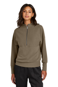 Mercer+Mettle Women's Linear Texture 1/4-Zip MM3041 - Warm Taupe
