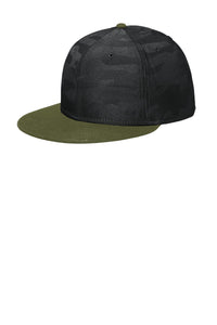New Era  Camo Flat Bill Snapback Cap NE407 - Army/ Black Camo