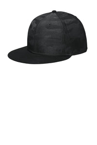 New Era  Camo Flat Bill Snapback Cap NE407 - Black/ Black Camo
