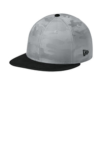 New Era  Camo Flat Bill Snapback Cap NE407 - Flag Black/ Rainstorm Grey Camo
