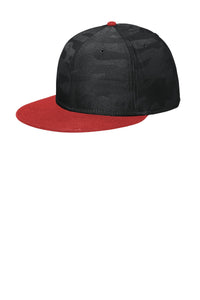 New Era  Camo Flat Bill Snapback Cap NE407 - Scarlet/ Black Camo
