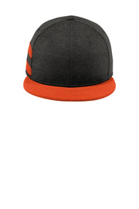 New Era  Shadow Heather Striped Flat Bill Snapback Cap NE408 - Black Shadow Heather/ Deep Orange