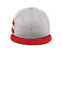 New Era  Shadow Heather Striped Flat Bill Snapback Cap NE408 - Shadow Heather/ Scarlet