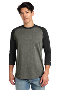 New Era  Heritage Blend 3/4-Sleeve Baseball Raglan Tee - Black/ Black Twist