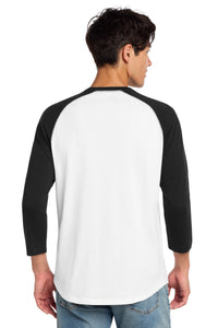 New Era  Heritage Blend 3/4-Sleeve Baseball Raglan Tee - Black/ White Back