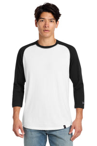 New Era  Heritage Blend 3/4-Sleeve Baseball Raglan Tee - Black/ White