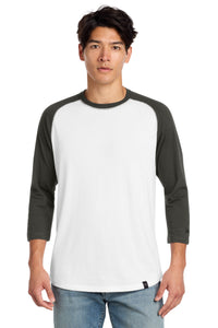 New Era  Heritage Blend 3/4-Sleeve Baseball Raglan Tee - Graphite/ White