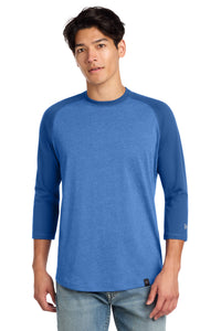 New Era  Heritage Blend 3/4-Sleeve Baseball Raglan Tee - Royal/ Royal Heather