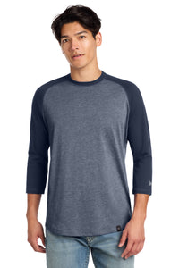 New Era  Heritage Blend 3/4-Sleeve Baseball Raglan Tee - True Navy/ True Navy Twist